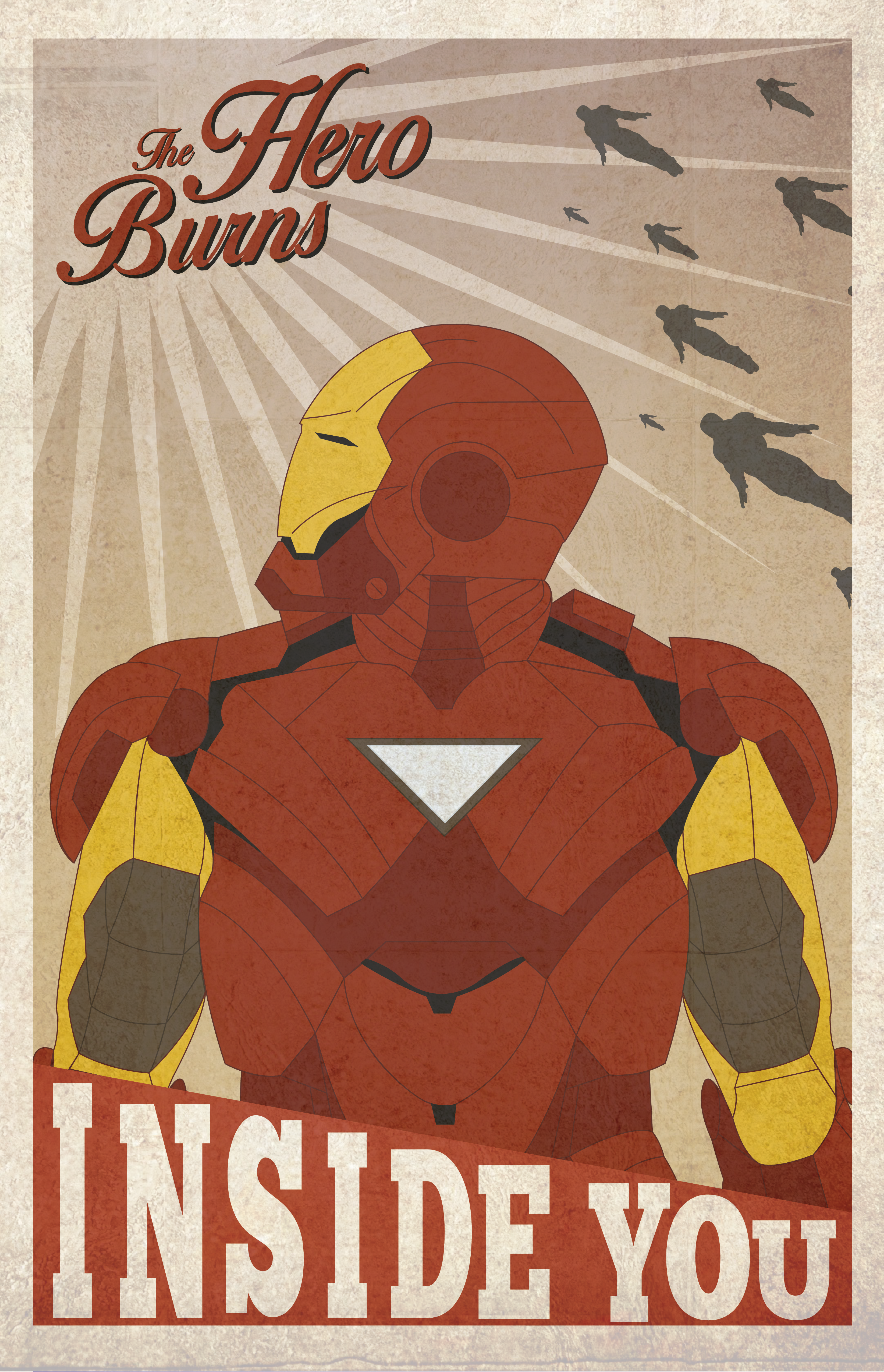 A retro looking iron man poster