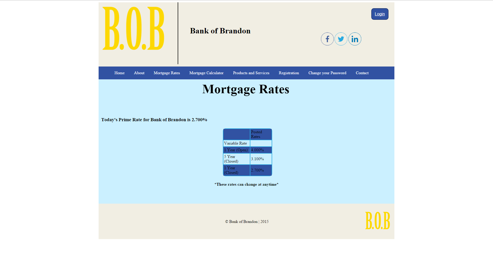 This shows the mortgage rates