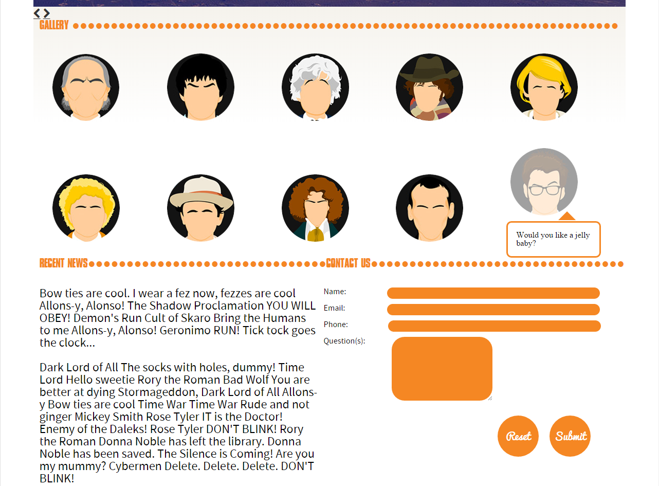 This shows profiles of the doctors as well as a contact form